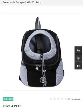 Breathable Pet Backpack Carrier in Black & Light Gray